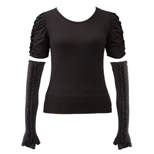 BRADELIS New York  モダールサンUVゴージャスフリルTシャツ&アームカバー / D512101 / ﾌﾞﾗｯｸ / S