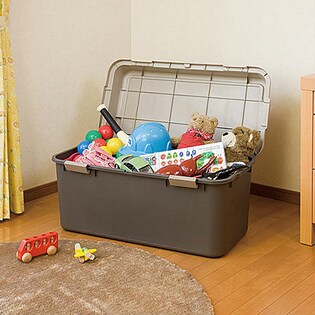 【ブラウン 2個セット】日本製 収納ボックス フタ付き コンテナボックス ルームパック880