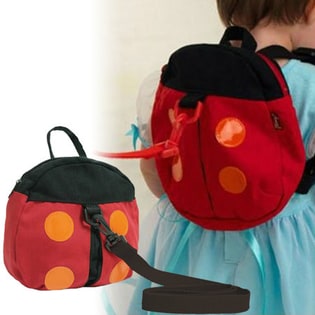 【てんとう虫】迷子防止のリードが付いている可愛いリュック
