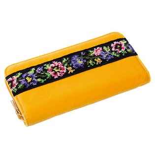 たっぷり入るシェニール織り長財布 / シルキーイエロー