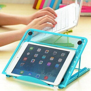 【ブルー】ノートPC タブレット用 スタンド 6段階調整可能！ ipadにも使用できます
