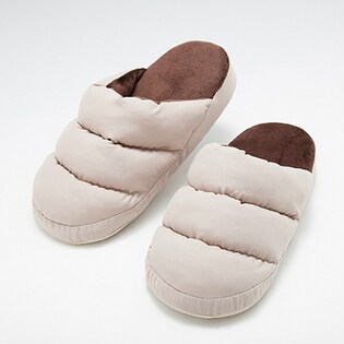 アルミシート入キルティングあったかスリッパ(ベージュ)