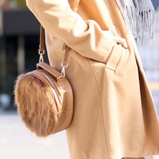 and Me(アンドミー) バッグ レディース ファー ショルダー サークル 2way 丸型 円型 BAG 斜めがけ 肩がけ / 1000499-000-031 / ブラウン / F(フリーサイズ)