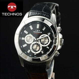 TECHNOS テクノス クロノグラフ腕時計 牛革バンド/TTS9452-SB