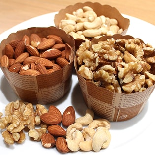 ナッツプレミアム3点セット（素煎アーモンド、素煎カシューナッツ、生くるみ）各100g