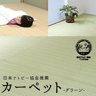 【グリーン/本間6畳】日本アトピー協会推薦カーペット(5617720)