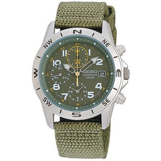 SEIKO　セイコー海外モデル　クロノグラフ　メンズウォッチ / SND377R / グリーン×カーキ