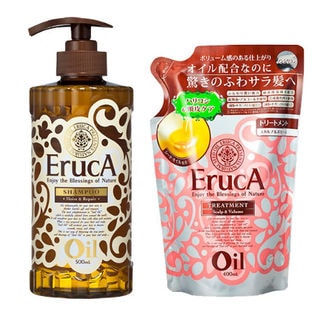 エルーカ オイルシャンプー モイスト＆リペア 本体 / オイルトリートメント スカルプ＆ボリューム 詰替え用 2種計8個