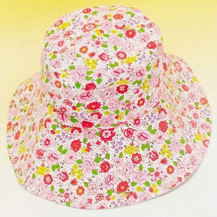 夏快適！花柄リバーシブル帽子 ピンク