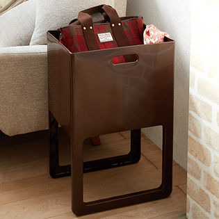 【チョコブラウン】折りたたみ&脚付きバスケット  ACOT