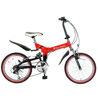 レッド】トニーノ・ランボルギーニ 折畳自転車20インチ 6SP・W