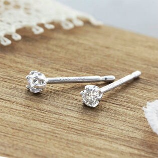 天然 ダイヤモンド 一粒 ピアス 0.1ct Pt100 鑑別書付 け*さ様 天然