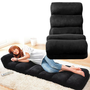 《ブラック》マイクロファイバー生地のモコモコソファ CLOUD-クラウド