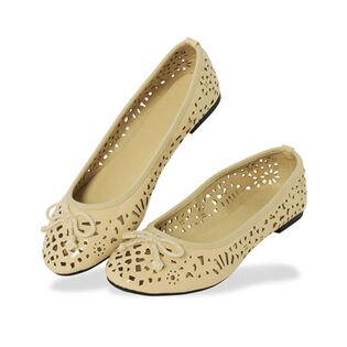 【フレンチベージュ・22.5cm】★軽量・やわらか・美人足★フラットパンプス