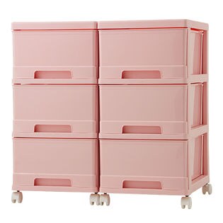 ピンク 日本製 3段 2個組 タテヨコ連結 収納ボックス キャスター付き プラスチック収納ケースを税込 送料込でお試し サンプル百貨店 リコメン堂