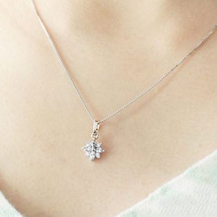 AG キュービックジルコニア サンフラワーネックレスを税込・送料込でお 