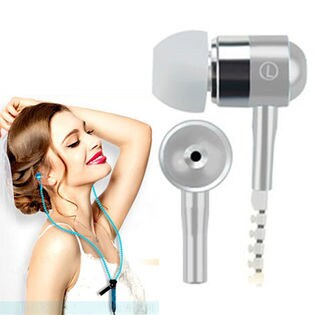 【ホワイト】ジッパーイヤフォン ファスナーイヤホン マイク内蔵 コードが絡まない