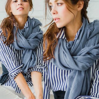 (マコッカ) macocca やわらか 手洗いができる 大判 無地 ストール / SK008902-13 / ブルーグレー