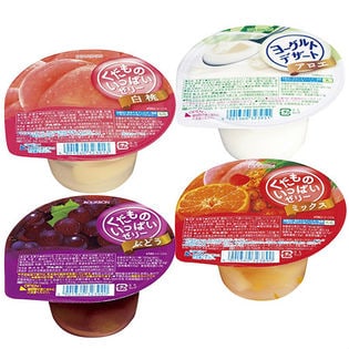 くだものいっぱいゼリー3種(ミックス/白桃/ぶどう) / ヨーグルトデザート アロエ