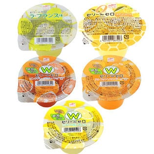 ゼリー5種セット(ゼリーdeゼロW[ピンクグレープフルーツ味 ナタデココ入り/アルフォンソマンゴー味 ナタデココ入り/シチリア産レモン味 アロエ入り]/ゼリーdeゼロ[ゆずはちみつ/ラ・フランス味])