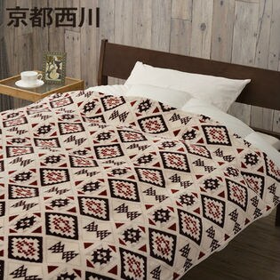 京都西川/ロングサイズニューマイヤー毛布(150×250cm)/イデア柄(ピンク