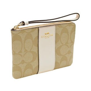 COACH リストレットポーチ / F58035 / ライトカーキ×オフホワイト