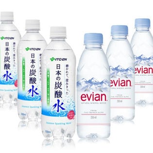 日本の炭酸水 500ml／evianエビアン PET330ml