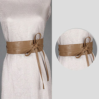 D【ベージュ】上品レディースPUサッシュベルト ri-acc-0144-c-bg