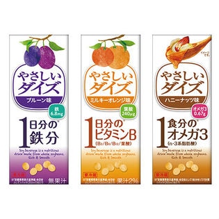 やさしいダイズ  Feプルーン／ビタミンBミルキーオレンジ／オメガ3ハニーナッツ