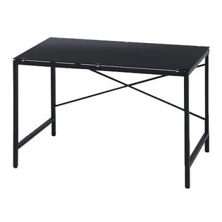 ワークデスク ガラス天板(幅110×奥行60×高さ73cm/ブラック)