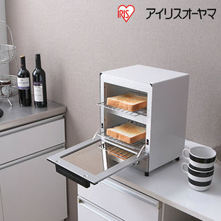 アイリスオーヤマ/オーブントースター 縦型(トースト2枚/ミラー調)/MOT-012