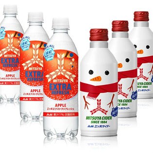 三ツ矢 エクストラリフレッシュ アップル PET500ml / 三ツ矢サイダー スリムボトル缶 300ml