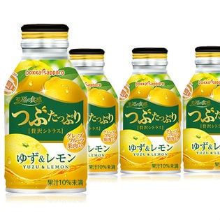 【24本】つぶたっぷり贅沢シトラスゆず&レモン300gボトル缶