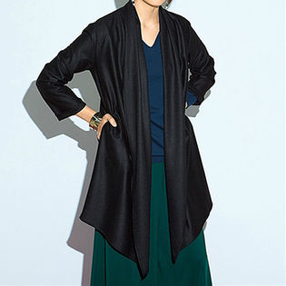 ウール100%ドレープトッパー / 708445 / ブラック / M