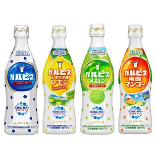 「カルピス」470ml/「カルピス」シチリア産レモン470ml/「カルピス」メロン470ml/「カルピス」南国マンゴー470ml