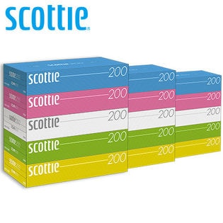 スコッティ/ティッシュペーパー (カラーパッケージ) 200組 (5箱×12パック)