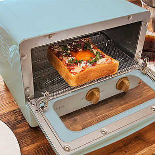 アイリスオーヤマ/オーブントースター ricopa(4段階温度調整機能付き) アッシュブルー/EOT-R1001-AA