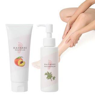 HADASHI ナチュラルフットスクラブ／ナチュラルモイスチャーミルク