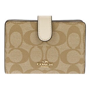 COACH】二つ折り財布 / CO-F23553-IMDQC / ライトカーキ/チョークを COACH】二つ折り財布 / CO-F23553-IMDQC / ライトカーキ/チョークを