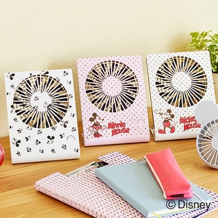 DOSHISHA(ドウシシャ)/ディズニーシリーズ 超薄型ブックファン (ミッキー&ミニーマウス) ※3電源対応可(AC・USB・乾電池)/FWST101UMM