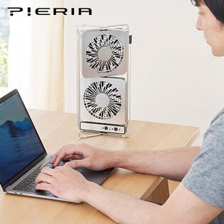 DOSHISHA(ドウシシャ)/風向きを自由に操る！ ツインデスクファン (シルバー)/FDT101USI