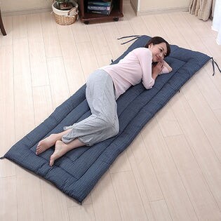 先染め綿 しじら大判ごろ寝長座布団 (約70×190cm)/ブルーを税込・送料