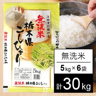 無洗米】29年産 栃木県産コシヒカリ 30kgを税込・送料込でお試し 