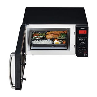 ツインバード(TWINBIRD)/ミラーガラス フラット電子レンジ(ブラック