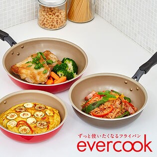 エバークック フライパン 30cm IH対応 レッド 1年保証 ドウシシャ