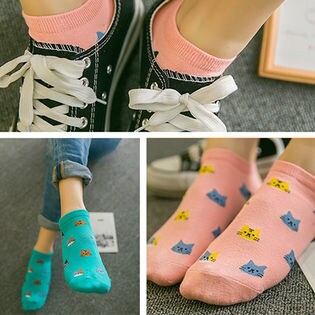 新型 ファッション 猫柄 女の靴下 レディース かわいい 6足セットを税込 送料込でお試し サンプル百貨店 トレンドマーケット