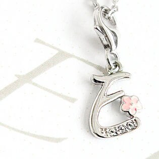 SS 【スワロフスキーエレメンツ使用】イニシャルネックレス エナメルフラワー E