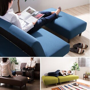 オットマン 付き ソファー ネイビー