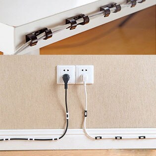 【ホワイト】配線 すっきり まとめ カバー 固定コードクリップ 整理整頓 40個入り