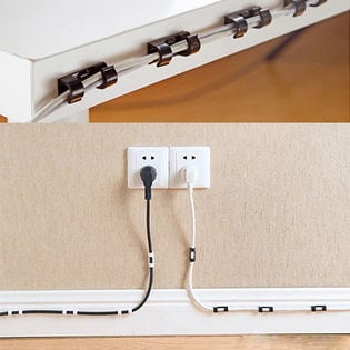 【ブラック】配線 すっきり まとめ カバー 固定コードクリップ 整理整頓 40個入り